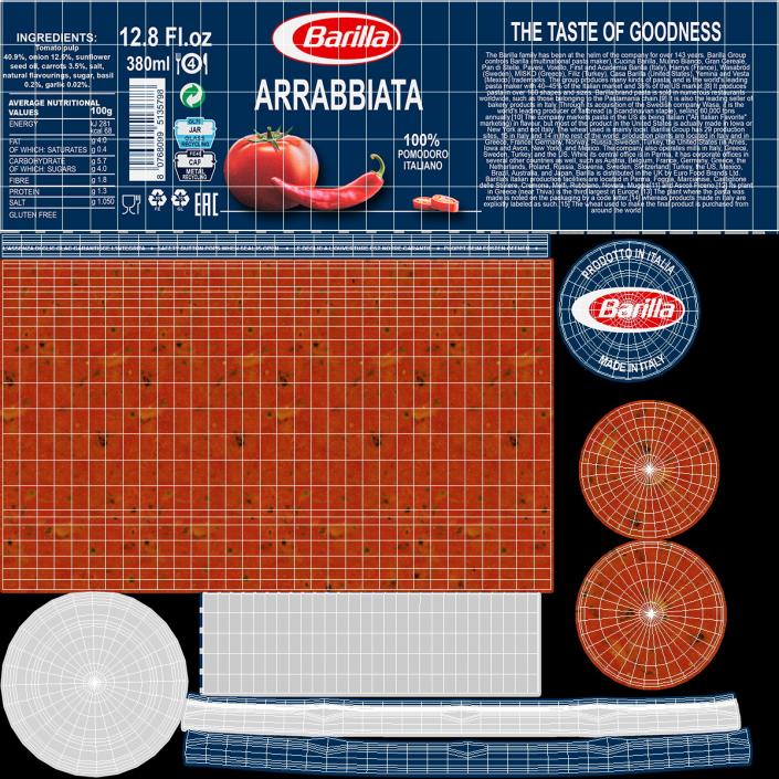 Barilla Arrabbiata Sauce 400g 3D model