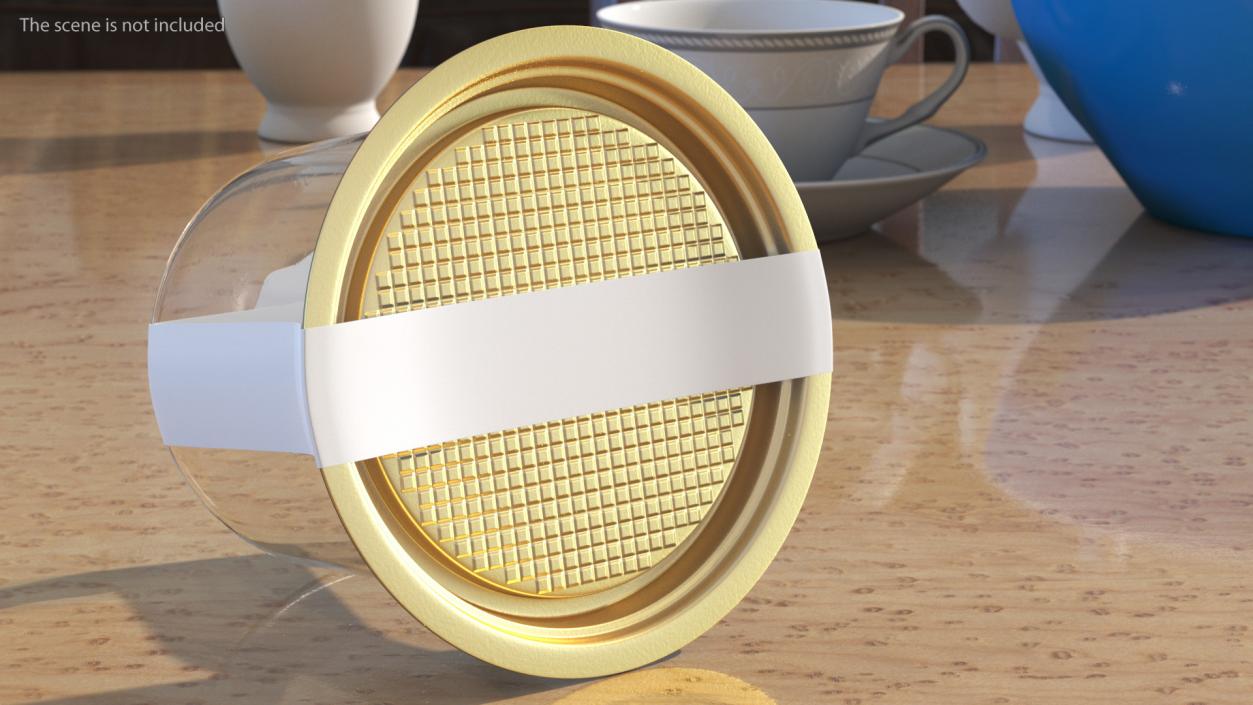 3D model Plastic Packaging for Cake Piece Round Golden