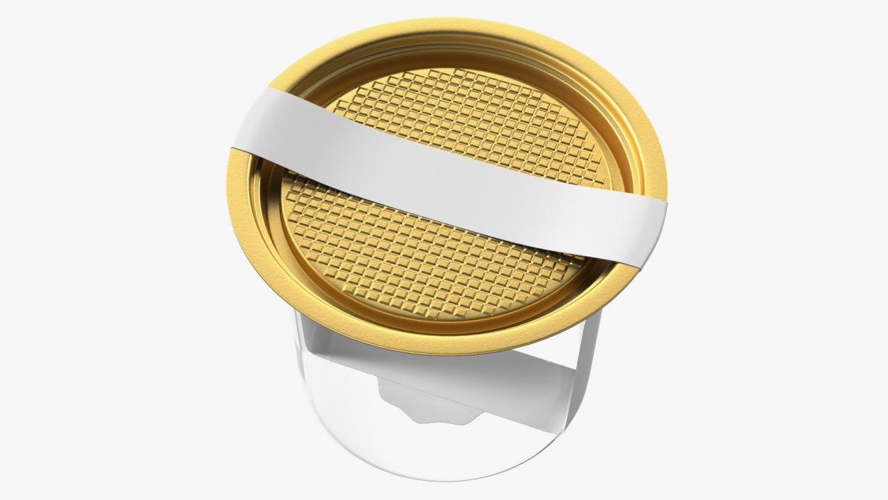 3D model Plastic Packaging for Cake Piece Round Golden