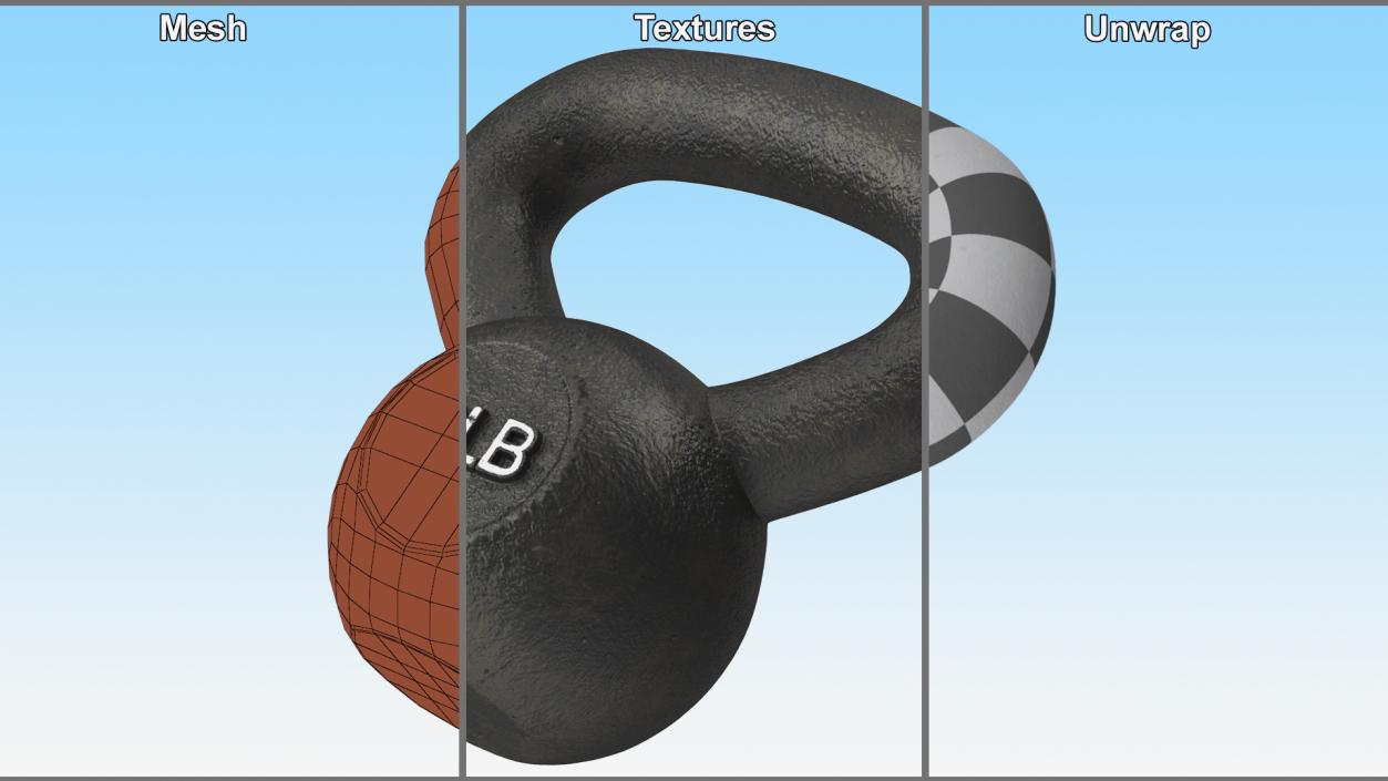 3D Body Solid Iron Kettlebell 40lb