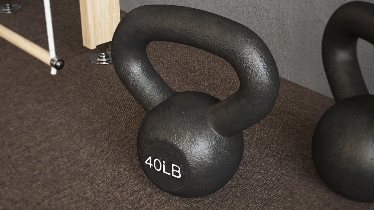 3D Body Solid Iron Kettlebell 40lb