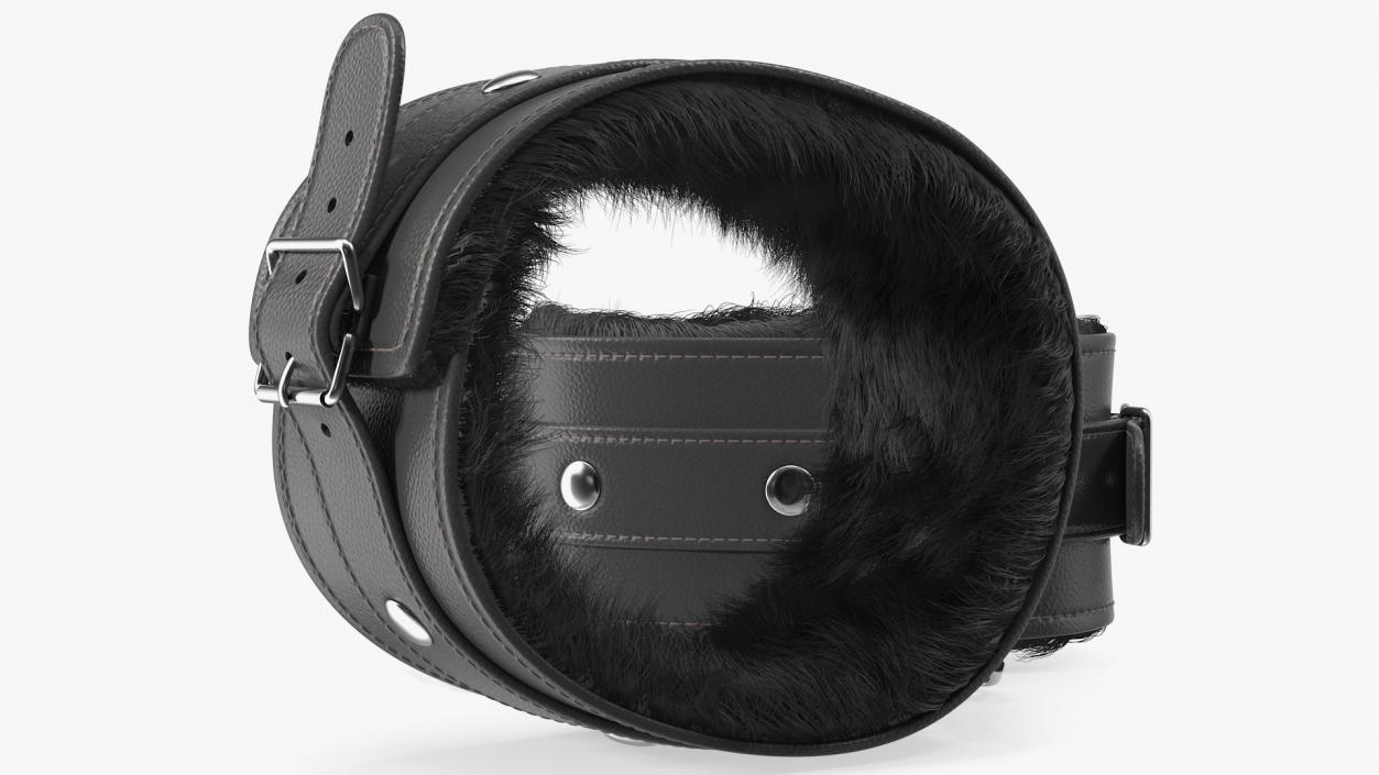 3D Leather Wrist Cuffs with Fur model