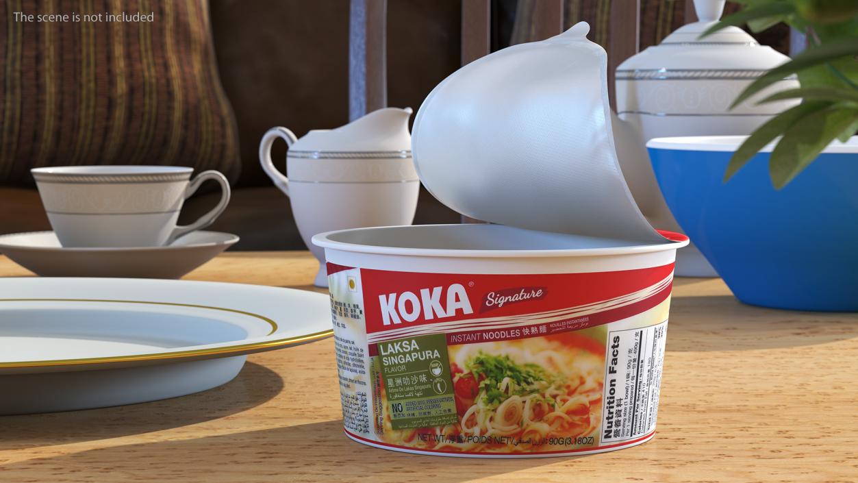 3D KOKA Signature Laksa Singapura Noodles Open Bowl(1)