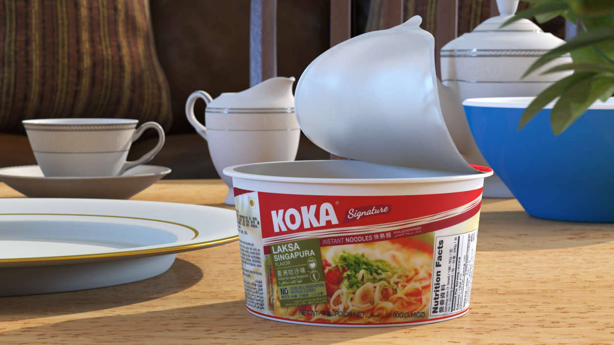 3D KOKA Signature Laksa Singapura Noodles Open Bowl(1)