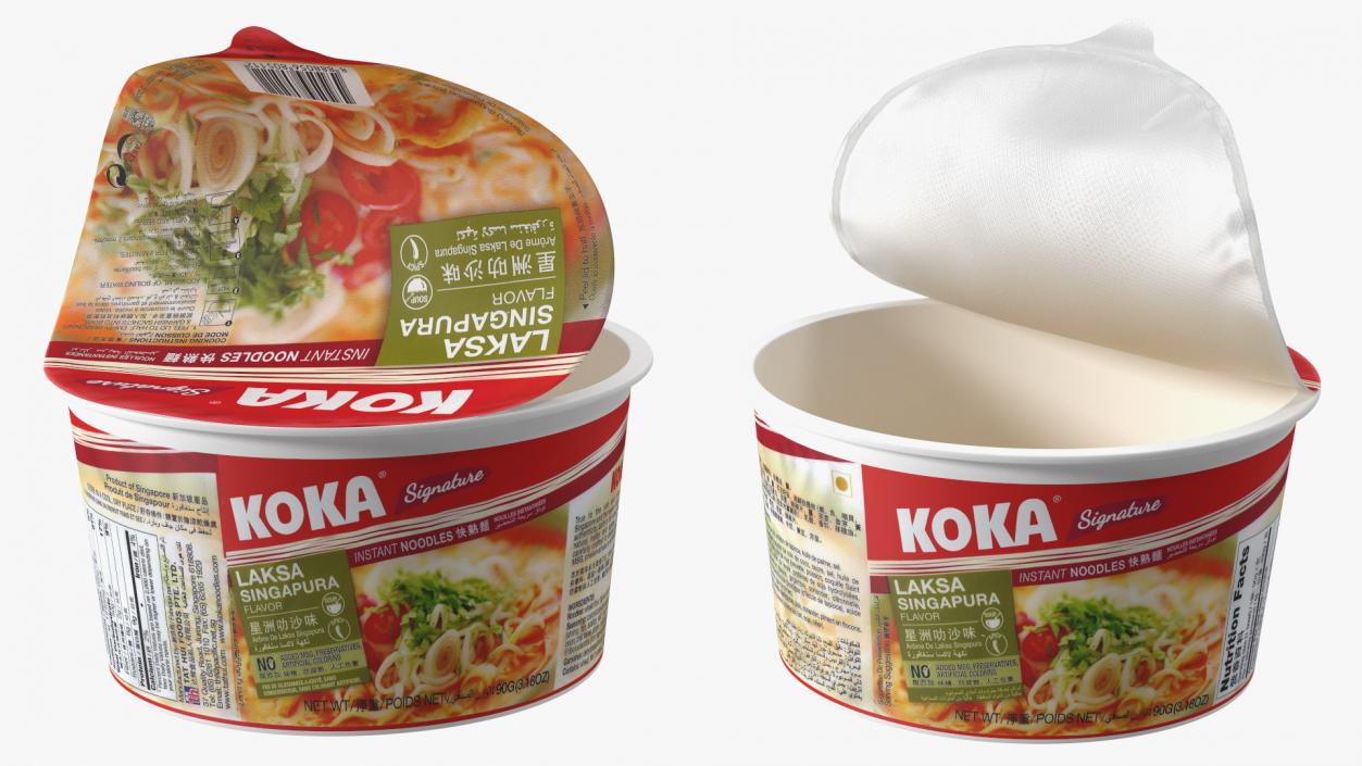 3D KOKA Signature Laksa Singapura Noodles Open Bowl(1)