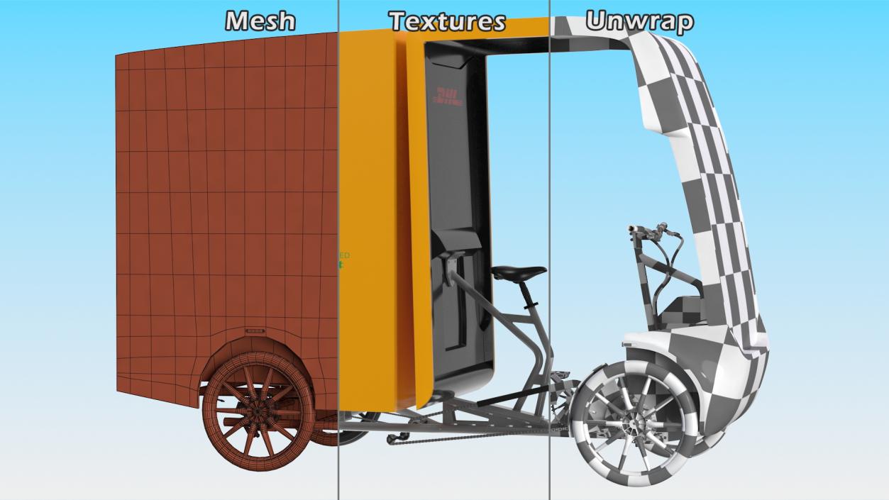 3D Electric Cargo Bike EAV DHL Rigged for Maya model