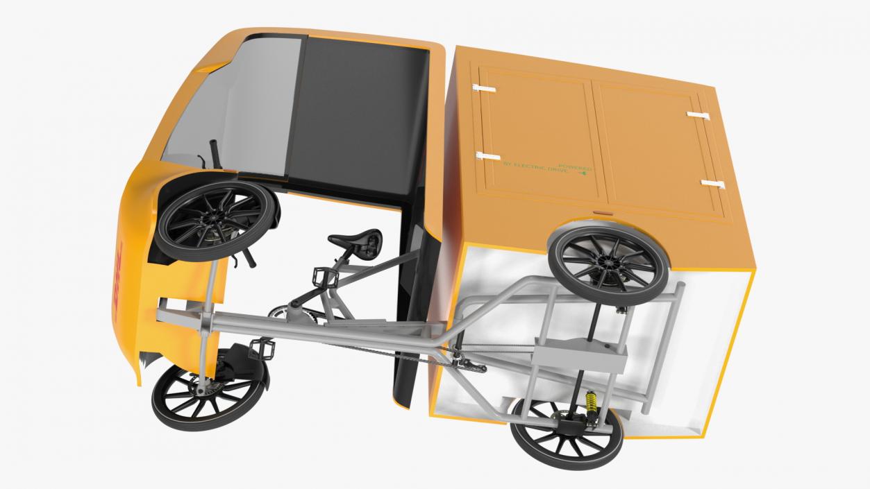 3D Electric Cargo Bike EAV DHL Rigged for Maya model