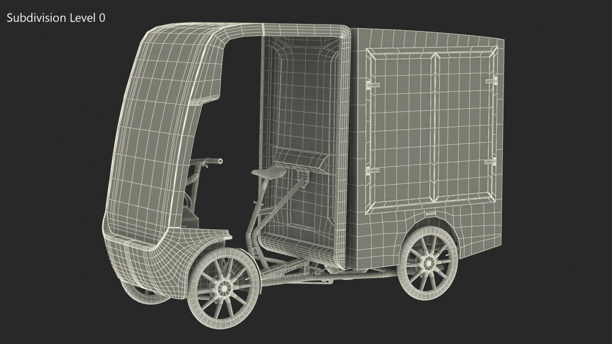 3D Electric Cargo Bike EAV DHL Rigged for Maya model