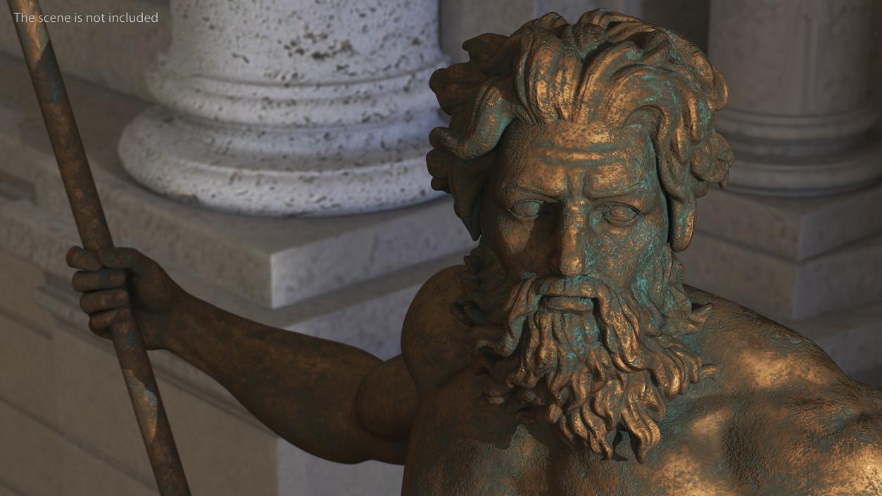 3D model Bronze Poseidon Sculpture