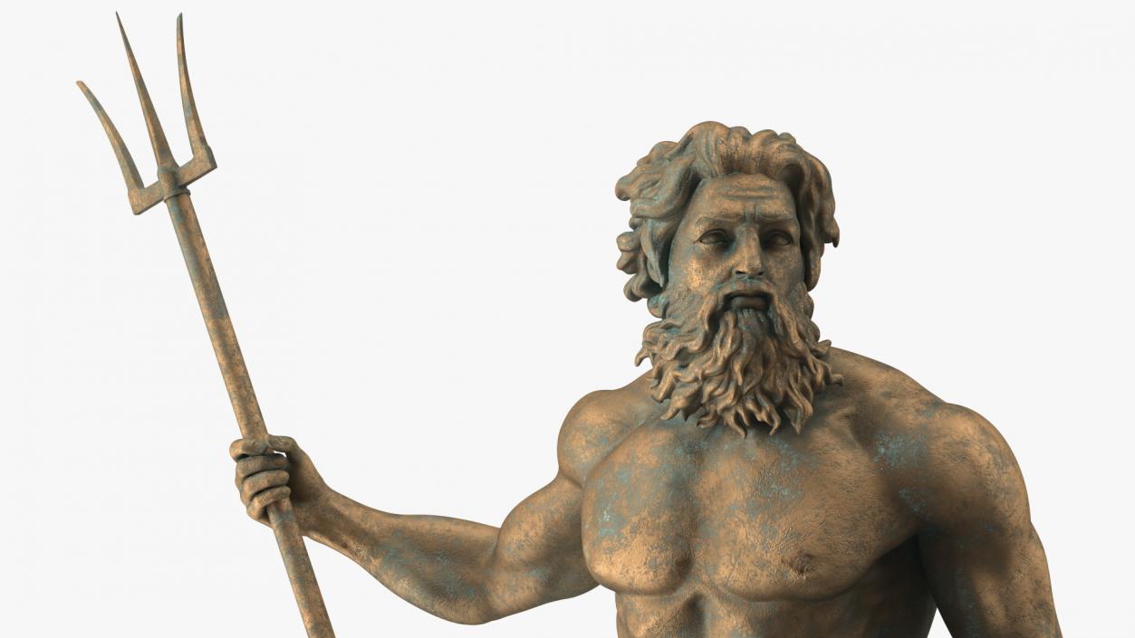 3D model Bronze Poseidon Sculpture