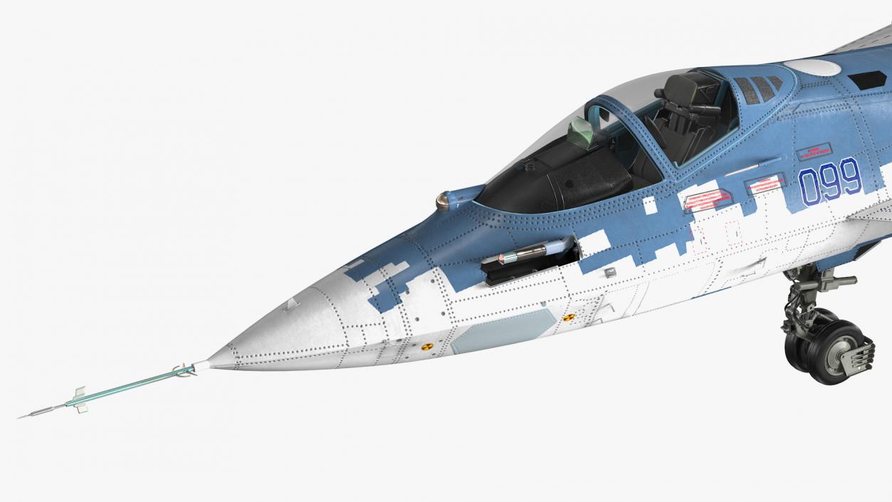 3D SU 57 Stealth Jet Fighter Pixel Camouflage Rigged for Cinema 4D model