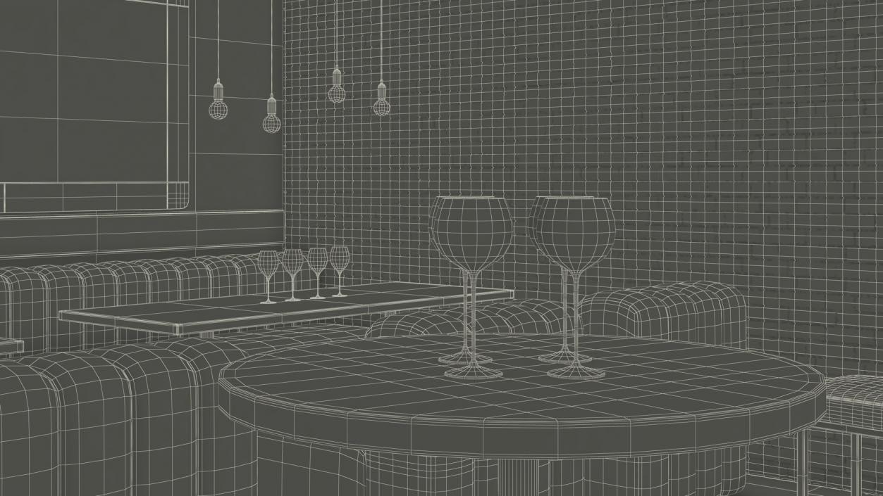 3D Modern Bar with Shelves model