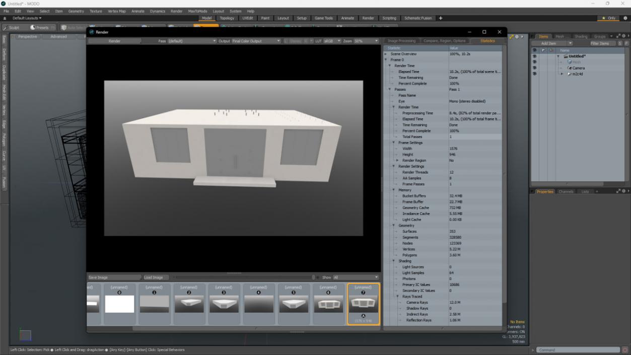 3D Modern Bar with Shelves model