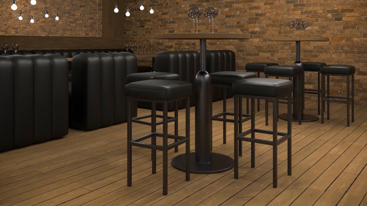 3D Modern Bar with Shelves model