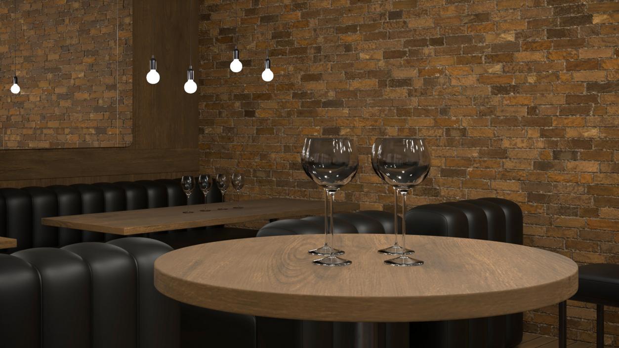 3D Modern Bar with Shelves model