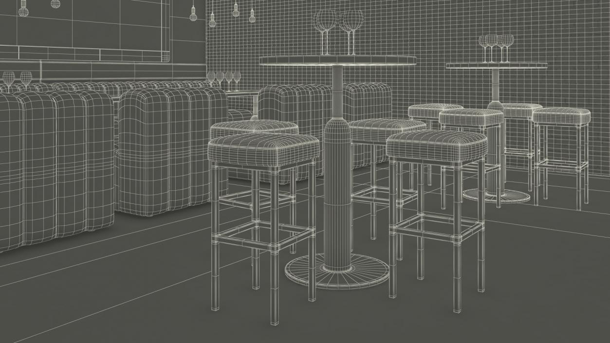 3D Modern Bar with Shelves model