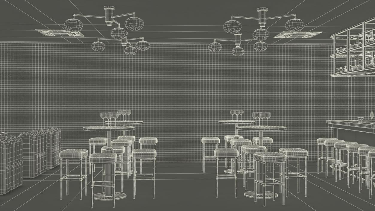 3D Modern Bar with Shelves model