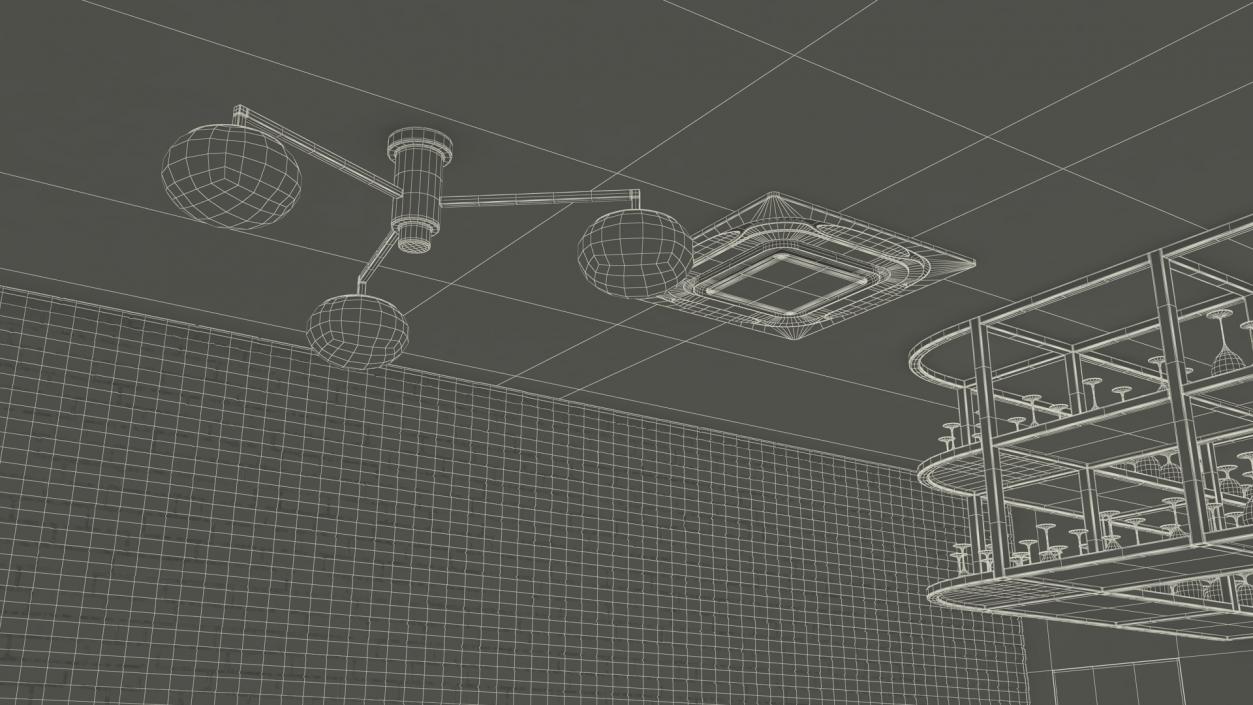 3D Modern Bar with Shelves model