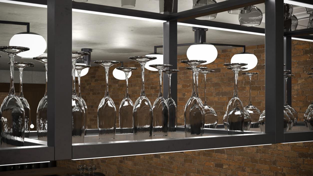 3D Modern Bar with Shelves model