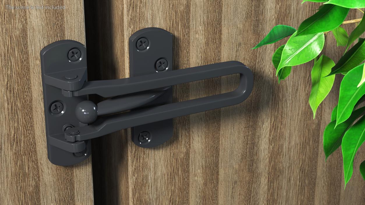 3D Security Door Latch Guard Black