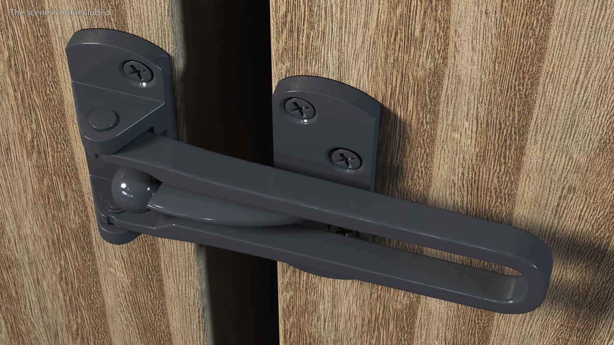 3D Security Door Latch Guard Black