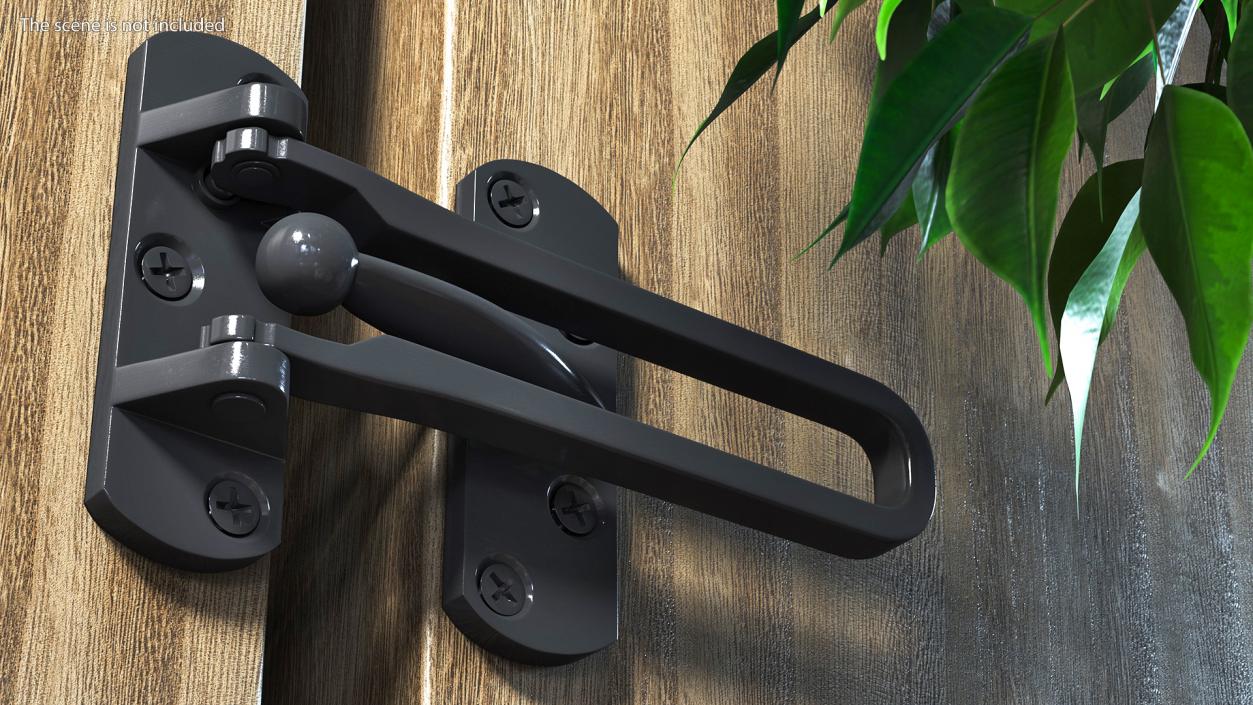 3D Security Door Latch Guard Black