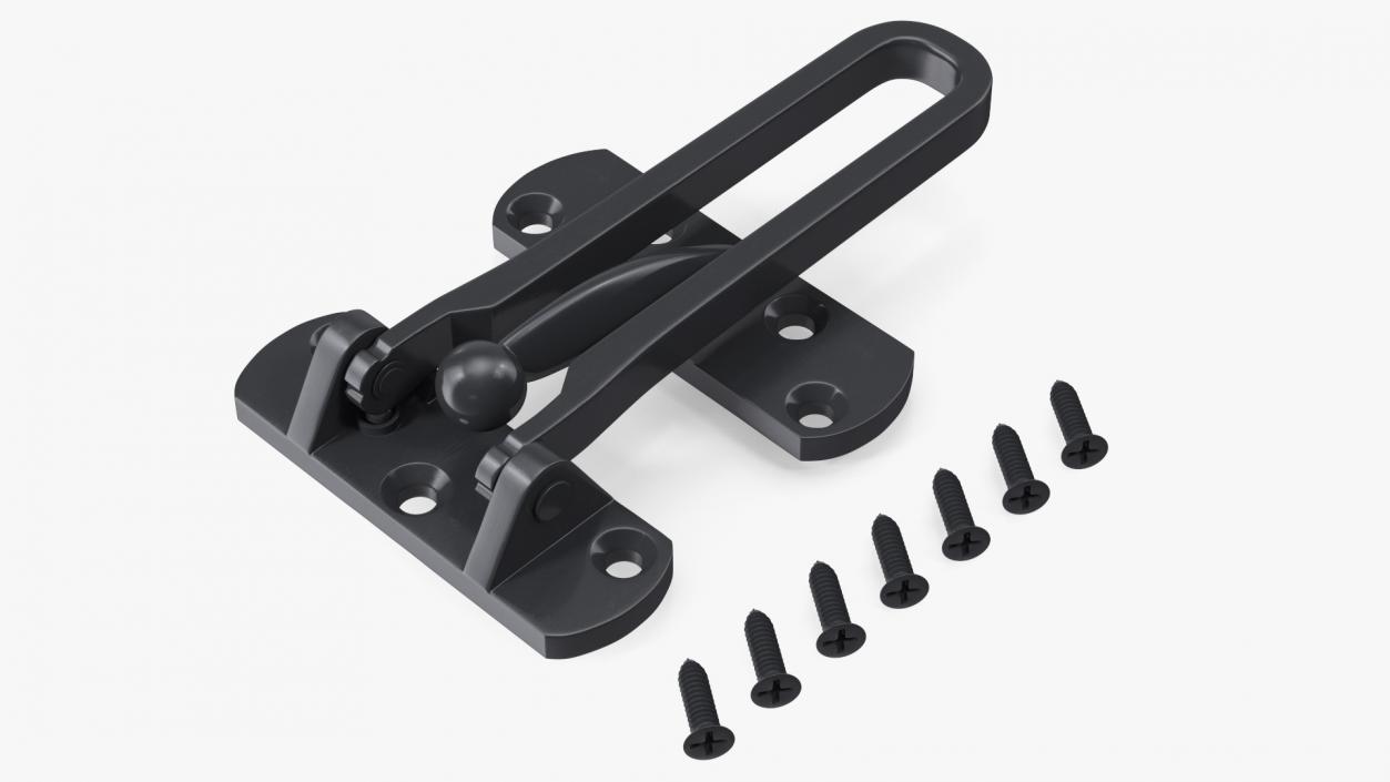 3D Security Door Latch Guard Black