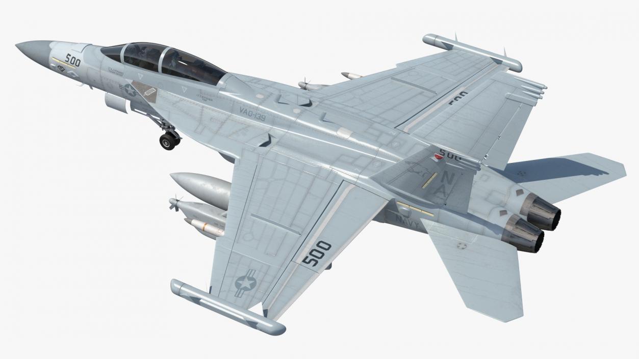 3D Fighter Jet Boeing EA 18G with Pilot