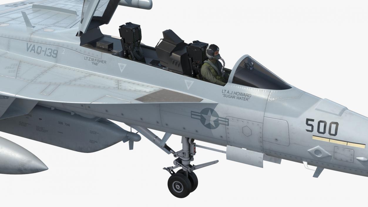 3D Fighter Jet Boeing EA 18G with Pilot