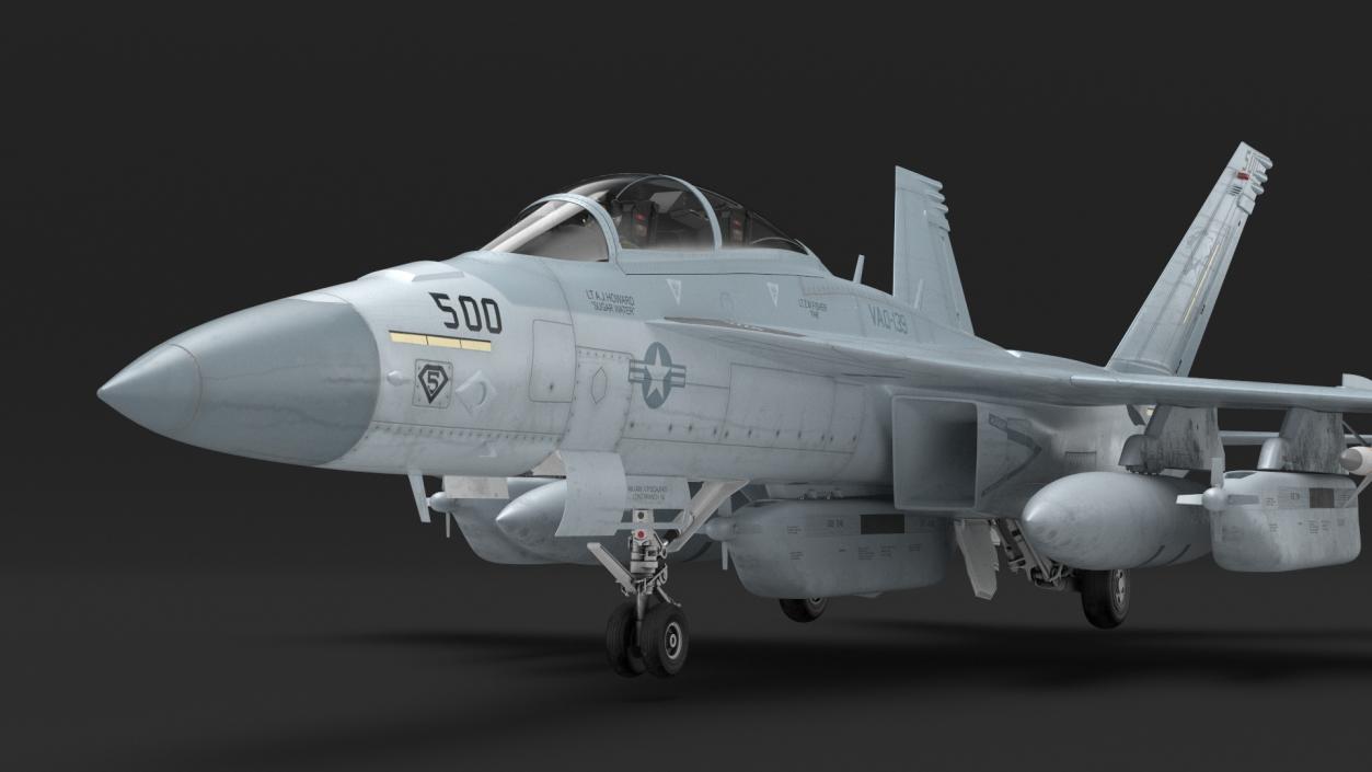 3D Fighter Jet Boeing EA 18G with Pilot