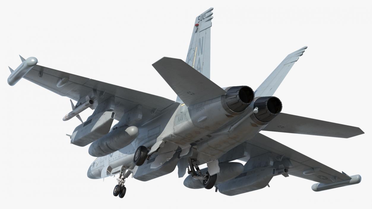 3D Fighter Jet Boeing EA 18G with Pilot