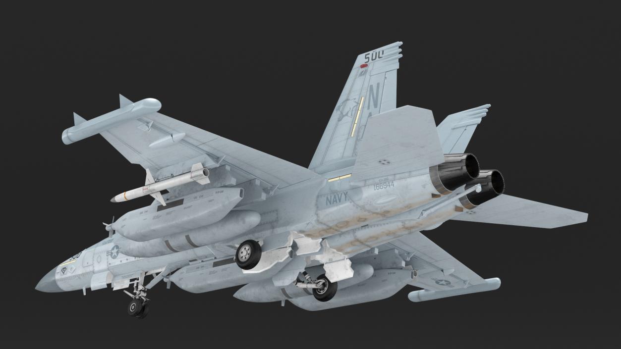 3D Fighter Jet Boeing EA 18G with Pilot