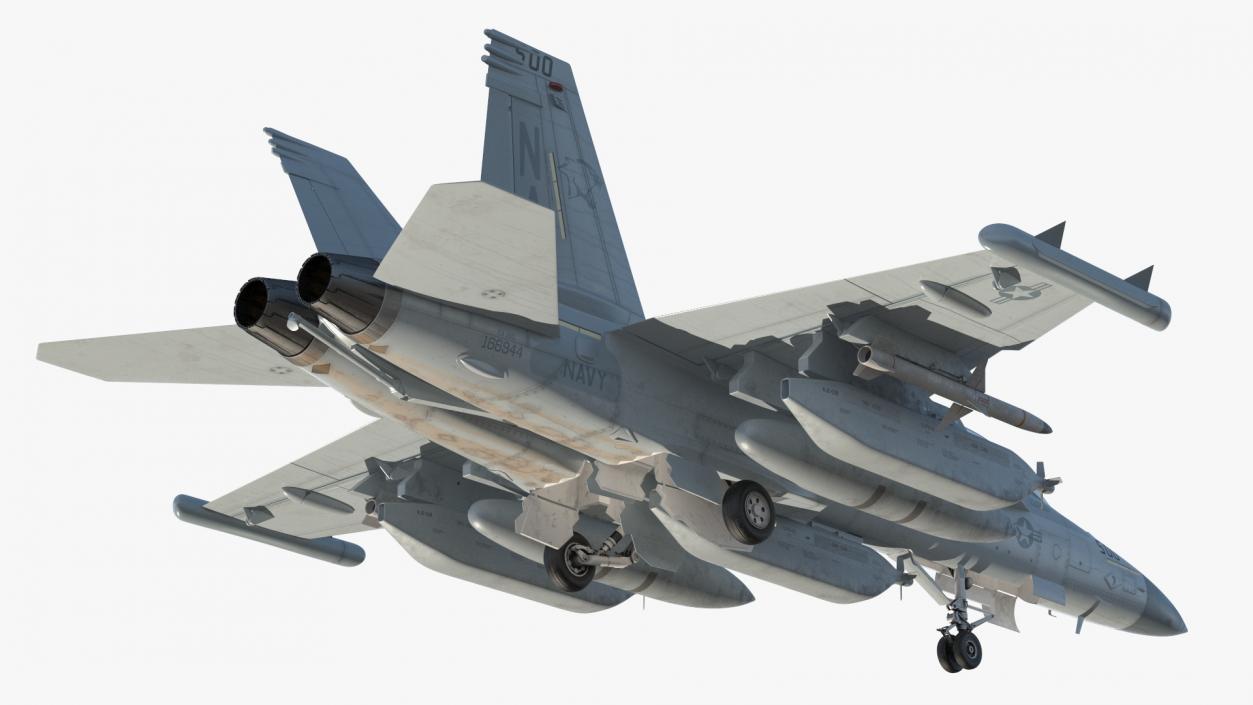 3D Fighter Jet Boeing EA 18G with Pilot