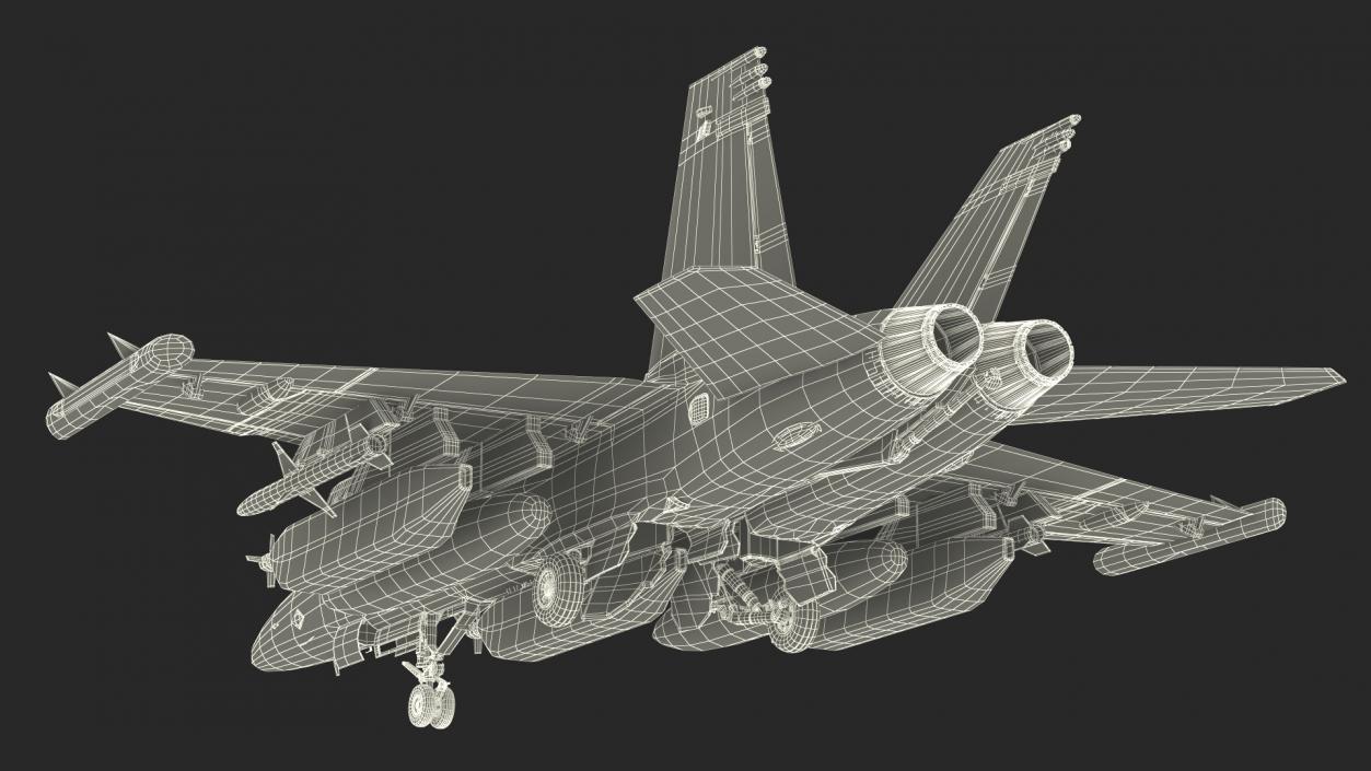 3D Fighter Jet Boeing EA 18G with Pilot