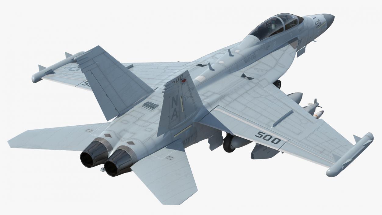 3D Fighter Jet Boeing EA 18G with Pilot