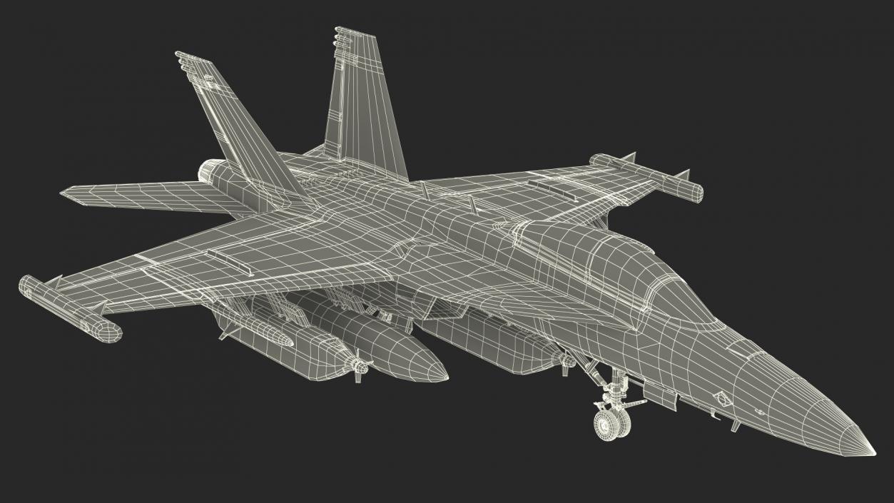 3D Fighter Jet Boeing EA 18G with Pilot