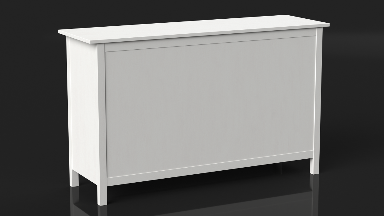 3D model Ikea Hemnes 8 Drawer Dresser White Stain