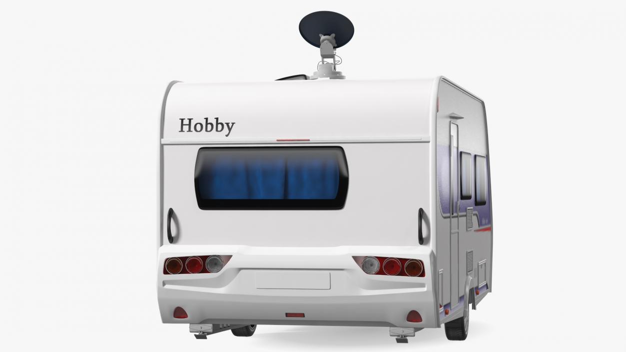 Hobby Caravan with Multi Satellite Antenna SK1000 3D model