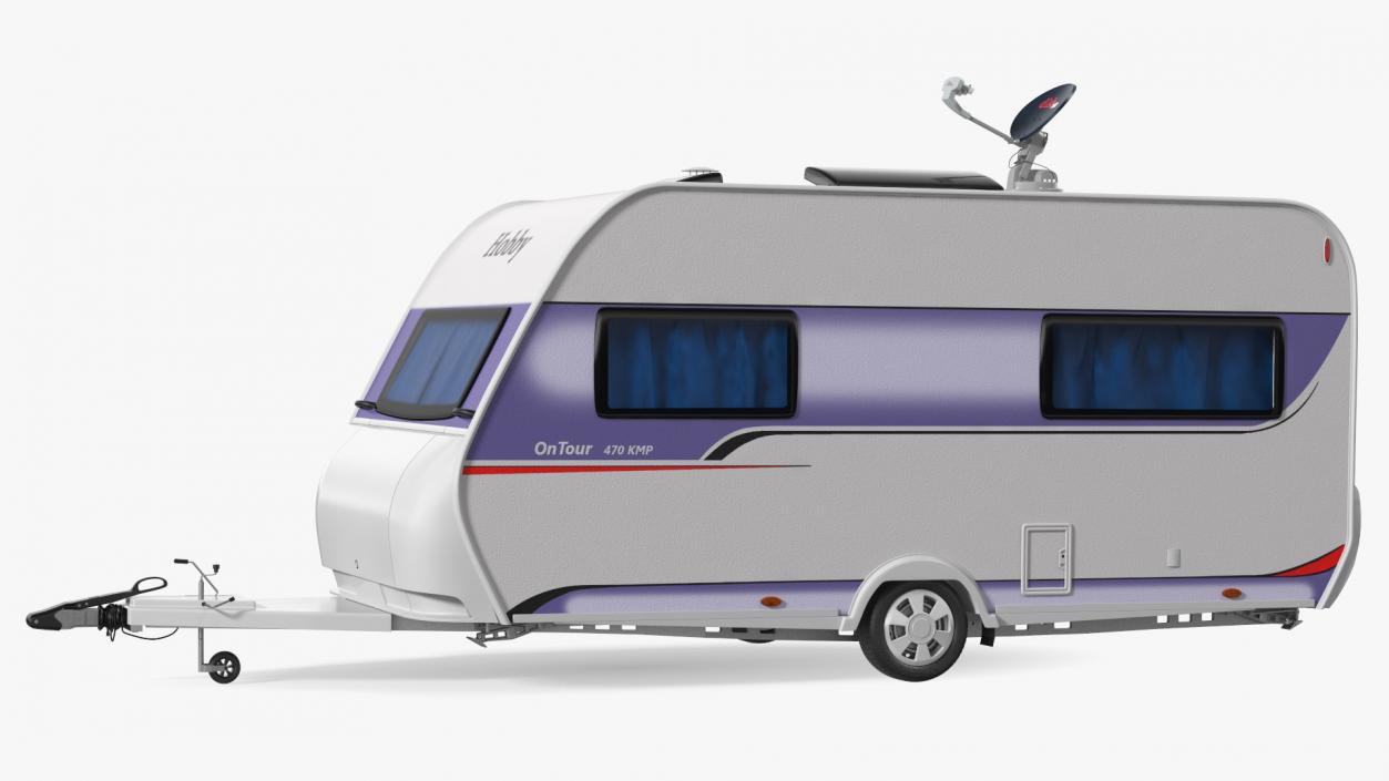 Hobby Caravan with Multi Satellite Antenna SK1000 3D model