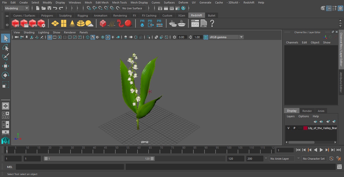 3D model Lily of the Valley Branch