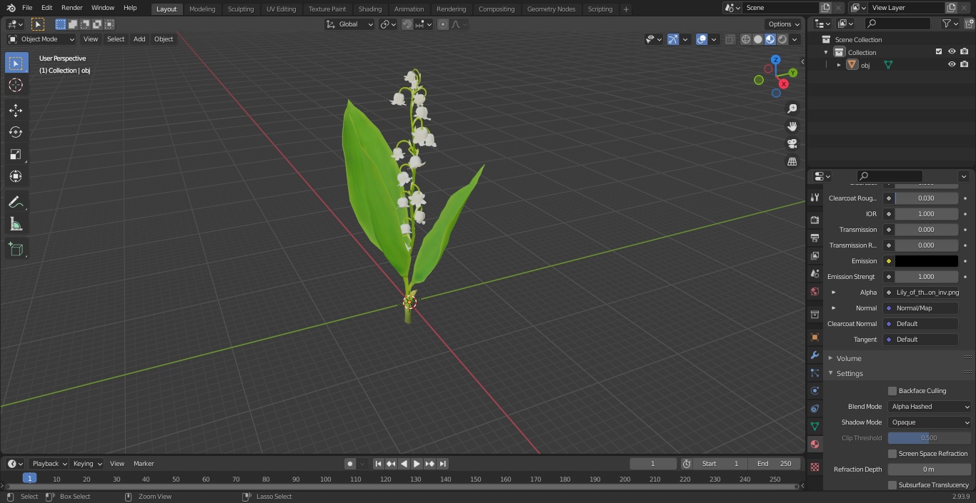 3D model Lily of the Valley Branch