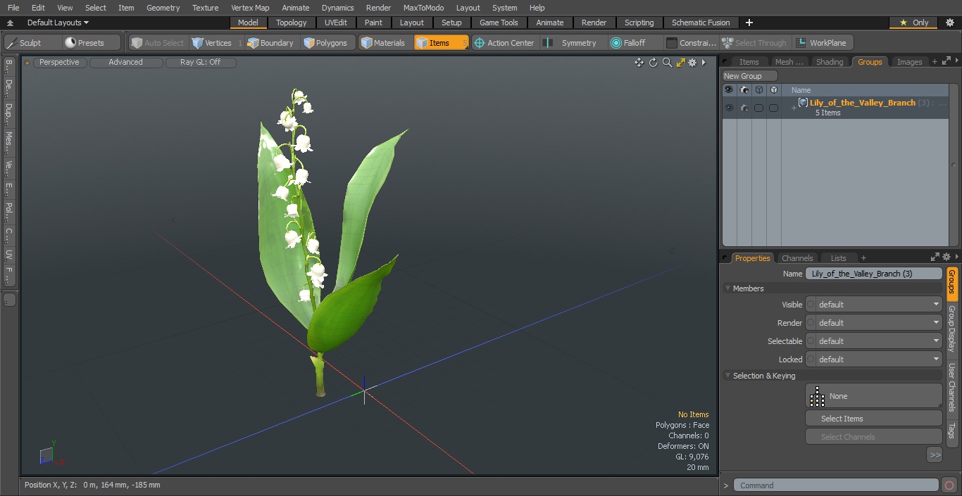 3D model Lily of the Valley Branch