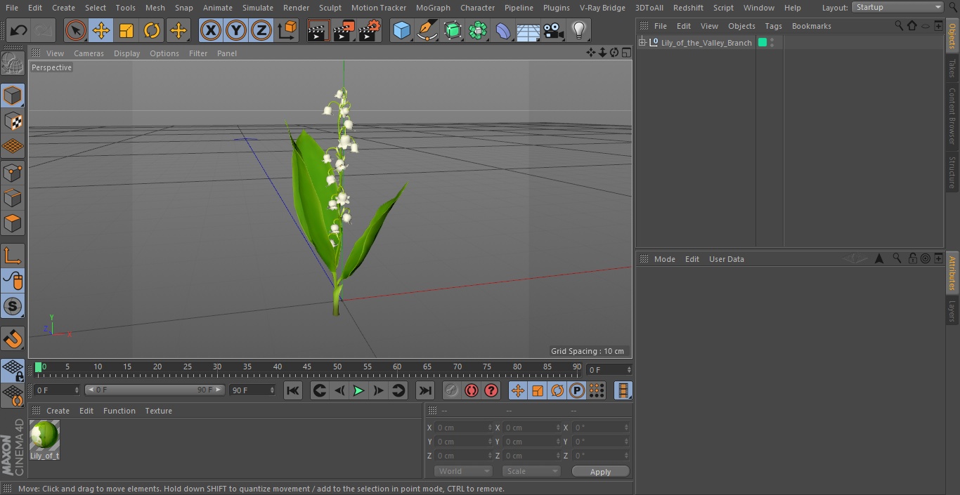 3D model Lily of the Valley Branch