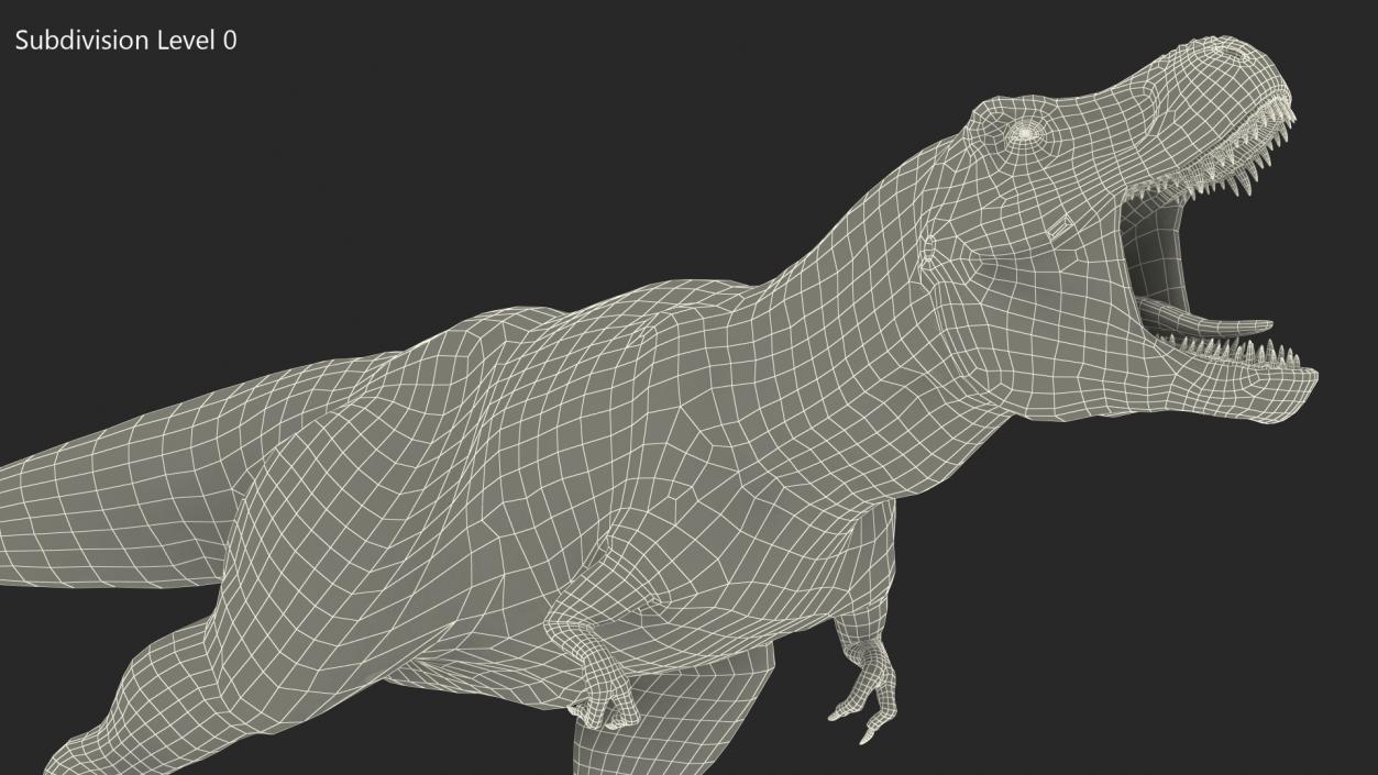 3D model Tyrannosaurus Rex Skeleton with Skin Standing Pose