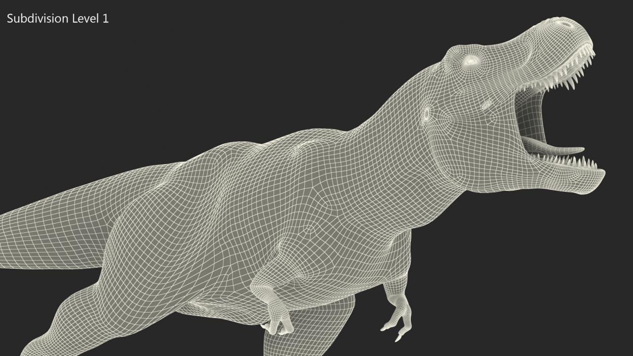 3D model Tyrannosaurus Rex Skeleton with Skin Standing Pose