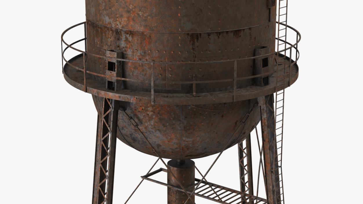 Abandoned Water Tower Rusty 3D