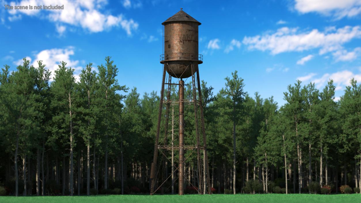 Abandoned Water Tower Rusty 3D