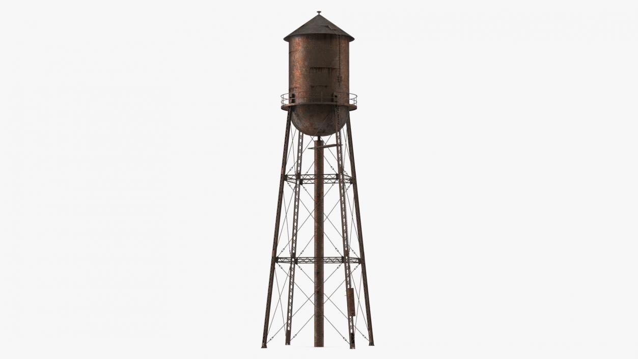 Abandoned Water Tower Rusty 3D