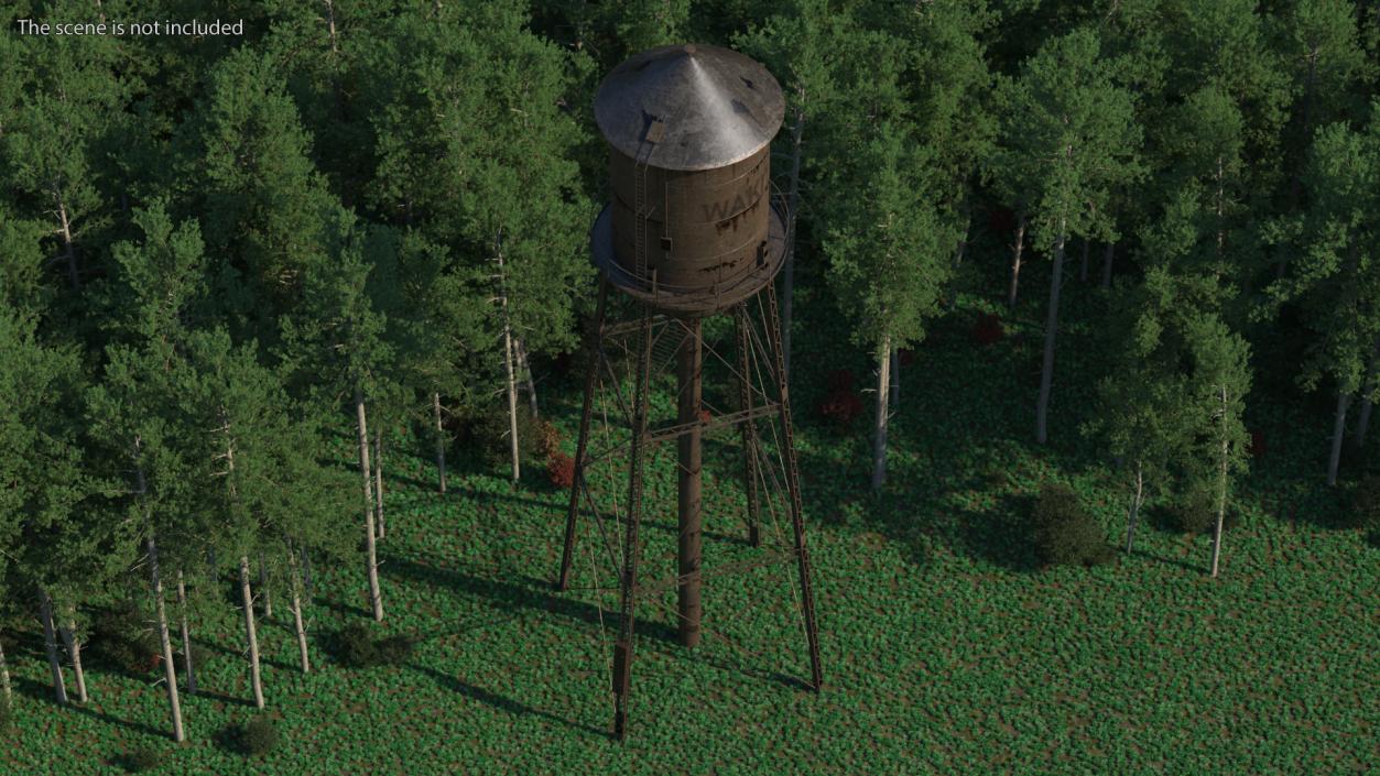 Abandoned Water Tower Rusty 3D