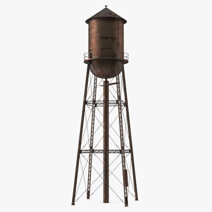 Abandoned Water Tower Rusty 3D